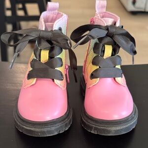 Cat Jack Pink and Yellow Kids Boots